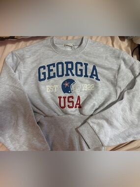 ZARA Georgia USA Graphic Crewneck Sweatshirt - Gray